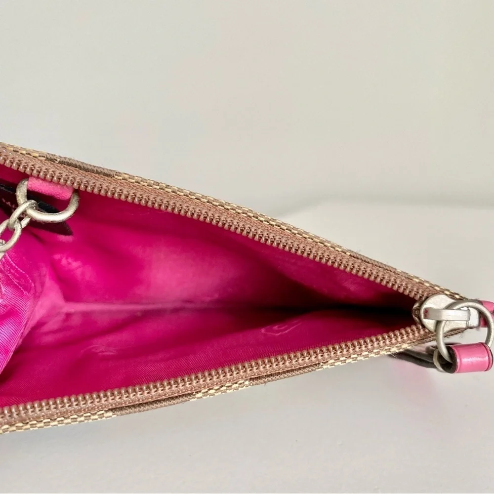 Coach Monogram Pink Leather Cardholder